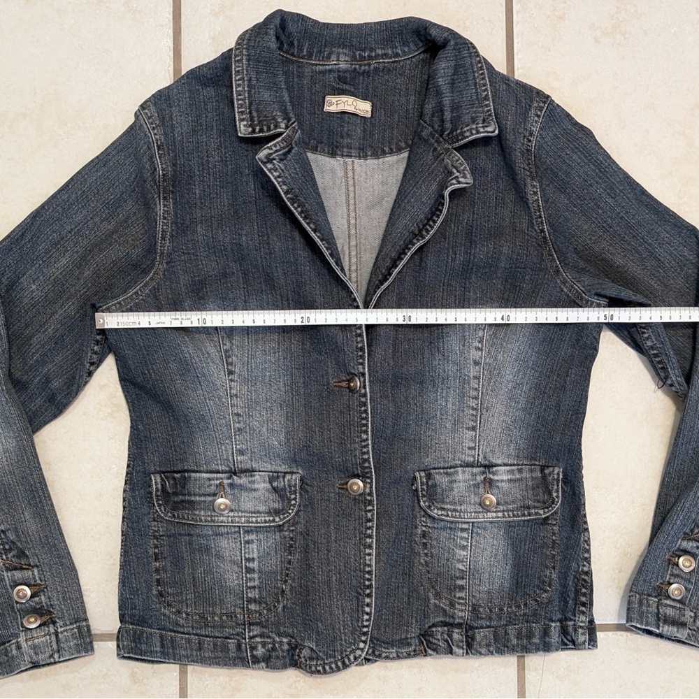Size L Authentic Y2K Vintage Fylo Whimsigoth Denim Button Up Coat Bohemian Fairy - Picture 6 of 15